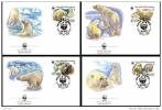 Russia USSR 1987 FDC X4 Set Arctic WWF W. W. F. Fauna POLAR White BEAR - FDC