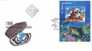 BULGARIA  / Bulgarie  1998  Year On World Ocean  (Poissons/ Pesci / Crustaces)  S/S- FDC - Crustáceos