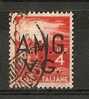 1945-47 TRIESTE AMG VG USATO 4 LIRE - RR7158-2 - Afgestempeld