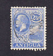 Antigua 1921 K. George V   21/2d    Blue   SG71  Used - 1858-1960 Crown Colony