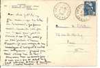 N° Y&t  719B   CP  CAD PROVISOIRE   COTE D'AREY      Vers   PARIS Le 08 JUIN1948 - Lettres & Documents