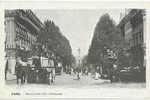 FRANCE - PARIS - Boulevard Des Capucines - HORSE DRAWN TRANSPORTATION - Busy Street Scene- CIRCA 1900 - Transporte Público