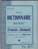 Dictionnaire - Prof SAX -Petit Dictionnaire Bijou - Français-Allemand - Prix 2 Fr - 32 Pp - Impr IMIFI Bruxelles - Dizionari