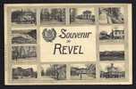 CPA  ANCIENNE- FRANCE- REVEL (31)- SOUVENIR DE REVEL AVEC 12 VUES MULTIPLES - Revel