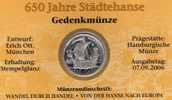 650 Jahre Hanse-Gogge Numisblatt 4/2006 Deutschland 2558+ 10KB SST 29€ Schiff-Beladung NB Ship Coins Document Of Germany - Deutschland