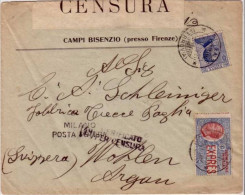 ITALIE - LETTRE EXPRES CENSUREE De FIRENZE Pour WOHLEN - AARGAU (SUISSE) - 1916 (GUERRE 14/18) - Eilsendung (Eilpost)