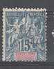 GUADELOUPE,1892, Type Groupe, Yvert N° 32, 15 C Bleu, Obl , TB; Cote 1,70 Euros - Altri & Non Classificati