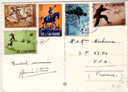 SAINT-MARIN - 1963 - CARTE POSTALE Pour Les FORCES FRANCAISES En ALLEMAGNE - SP69114 - Brieven En Documenten