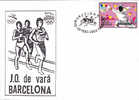 Escrime Fencing Cover Obliteration Stamps Concordante Olympic Games Barcelona 1992 - Escrime