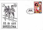 Halterophilie Cover Obliteration Stamps Concordante Olympic Games Barcelona 1992 - Gewichtheben