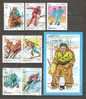 CAMBODIA 1990  - OLYMPIC WINTER GAMES - CPL. SET + S/S - USED OBLITERE GESTEMPELT USADO - Hiver 1992: Albertville