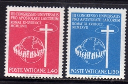 CITTÀ DEL VATICANO VATICAN VATIKAN 1967 APOSTOLATO DEI LAICI APOSTOLATE OF THE LAITY SERIE COMPLETA COMPLETE SET MNH - Unused Stamps