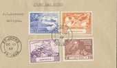 ANTIGUA:1949:Y.97-100 On FDC:##75 Anniversary Of The U.P.U.##:HERMES,MERCURIUS,MONUMENT Of BERN,MAIL,POST,COMMUNICATION, - U.P.U.