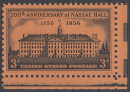 !a! USA Sc# 1083 MNH SINGLE From Lower Right Corner - Nassau Hall - Neufs