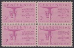 !a! USA Sc# 1089 MNH BLOCK - Architects Institue - Unused Stamps