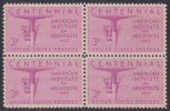 !a! USA Sc# 1089 MNH BLOCK - Architects Institue - Neufs