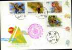 FDC Taiwan 1991 Outdoor Activities Stamps Bird Fishing Cliff Climbing Fish Water Binocular Sport Camping - FDC