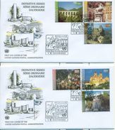 United Nations Austria 2002 2 FDC Set Complete Definitive Statue Horse Railways - FDC