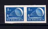 BULGARIA / Bulgarie 1963 - IMPERF ERROR  Pair - Parachuting  Mi#1364U X 2 - MNH - Parachutisme