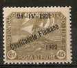1922 FIUME COSTITUENTE FIUMANA 45 C MH * - RR6092 - Fiume