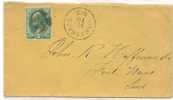 US - 3 -  VF C/188? COVER  From NEWLONDON To FORT WANE, INDIANA - Cartas & Documentos