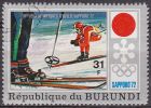 Burundi 1972 Scott 392 Sello * Juegos Olimpicos Sapporo Japon Descenso Matasello De Favor Preobliterado - Neufs