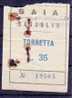 TORRETTA  (PA)  1950 /60 ?  - BIGLIETTO PER AUTOBUS  (Bagaglio )  -  Lire 35 - Europa