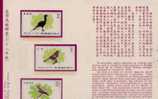 Folder Taiwan 1979 Birds Stamps Bird Pheasant Babbler Yuhina Fauna Resident Swinhoe - Ongebruikt