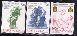 CITTÀ DEL VATICANO VATICAN VATIKAN 1986 SANTI S. CAMILLO DE LELLIS E SAN GIOVANNI DI DIO SERIE COMPLETA COMPLETE SET MNH - Unused Stamps