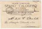 RAVANUSA (AG) - Generi Alimentari  " SPANO' CALOGERO " Liquori, Vini, Marsala, Vermiuth - ( Firma ) - 21.9.1939 - Pubblicitari