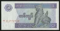 Billet De Banque Neuf - 1 Kyat  - Central Bank Of Myanmar - 1996 - Myanmar