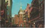 Boston MA Massachusetts, Old South Church, Animated Street Scene, Auto, On C1950s Vintage Postcard - Boston
