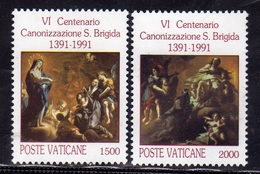 CITTÀ DEL VATICANO VATICAN VATIKAN 1991 CANONIZZAZIONE DI S.SANTA BRIGIDA SERIE COMPLETA COMPLETE SET MNH - Unused Stamps