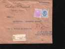 D187 Busta Cover Raccomandata 1929 Italia Floreale Regno Chieri-milano - Insured