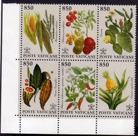 CITTÀ DEL VATICANO VATICAN VATIKAN 1992 FLORA FIORI FLOWERS FLEURS SERIE COMPLETA BLOCCO BLOCK COMPLETE SET MNH - Ungebraucht