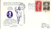 US - 2 - WINSTON CHURCHILL And HERBERT HOOVER  - Tribute To The World Leaders - CACHETED 1974 COVER - COMM CANCEL - Sir Winston Churchill