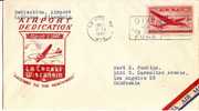 US - 2 -  LA CROSSE, WISCONSIN AIRPORT DEDICATION VF 1947 CACHETED COVER, AT BACK FIRST FLIGHT CANCEL - 2c. 1941-1960 Storia Postale