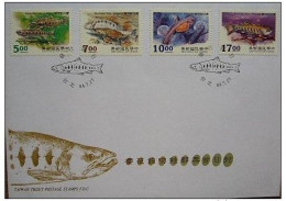 FDC Taiwan 1995 Trout Stamps Fish Fauna - FDC