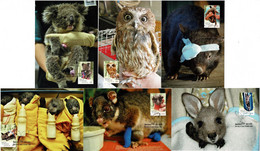 Australia 2010 Wildlife Caring - Rescue To Release Set Of 6 Maximum Cards - Maximum Cards