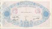 - FRANCE - BILLETS - 500 F - BLEU ET ROSE - 26 JANVIER 1933 - N° 521 - D . 2087 - - 500 F 1888-1940 ''Bleu Et Rose''