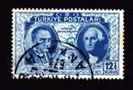 Turquie N°911 Oblitéré Ataturk, Washington Et Carte D'amérique - Gebruikt