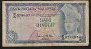 MALAISIE  P7 1 RINGGIT   1972 #E/30       F-VF - Malaysia