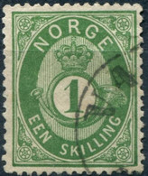Pays : 352 (Norvège : Oscar I)  Yvert Et Tellier N°:    16 (o) ; Norgeskatalogen NO 16 IIa - Oblitérés