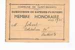 SAINT-MAMMES  -- Subdivision De Sapeurs-pompiers - Membre Honoraire - Saint Mammes