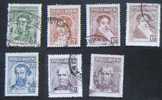 Argentina 1935 Personalities Personaggi 7 Stamps - Oblitérés