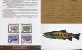 Folder Taiwan 1995 Trout Stamps Fish Fauna - Ongebruikt