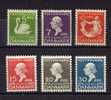 Denmark, Serie 6, Year 1935, Mi 222-227, Andersen's Fairy Tales, Mint Hinged * - Unused Stamps
