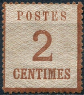 Pays : 189,1 (France : Alsace-Lorraine)      Yvert Et Tellier N° :     2 (*)  Sans Gomme - Unused Stamps