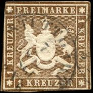 Pays :  20,6 (Allemagne: Wurtenberg (Royaume : Guillaume Ier (1816-1864))  Yvert Et Tellier N° : 11 (o) - Usados