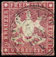 Pays :  20,6 (Allemagne: Wurtenberg (Royaume : Guillaume Ier (1816-1864))  Yvert Et Tellier N° : 14 (o) - Usati